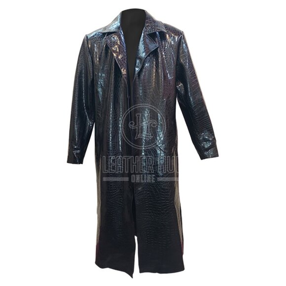 Morpheus Leather Trench Coat The Matrix Laurence Fishburne - Picture 6 of 6